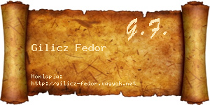 Gilicz Fedor névjegykártya